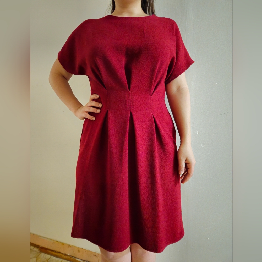ASOS design simple maroon dress